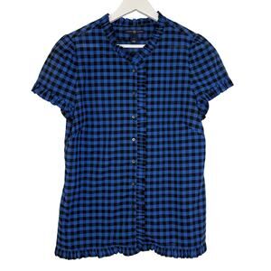 GAP Blue & Black Gingham Plaid Shirt Medium